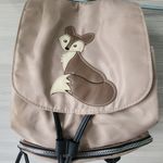Union Bay Backpack Fox Patch Nylon Purse Bag Lightweight Snap Flap Tan Brown Photo 3