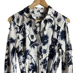 Osman Suzie White Floral Print Long Sleeve Tie Waist High Low Shirt Dress Sz 12 Photo 5