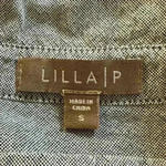 Lilla P Gray Cotton Shift Shirt Dress Size S Collared V Neck 3/4 Sleeve Photo 2