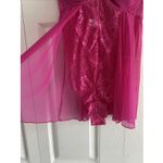 Escante Pink Lingerie Medium Babydoll Sheer Lace Full Cup Support Sexy Chemise Photo 4