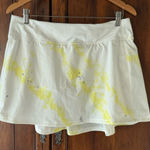 Lululemon athletica White and Yellow Mini Skirt with Grey Specks 10 Photo 0