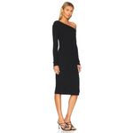 Enza Costa Knit One Shoulder Dress in Black Large New Womens Midi Photo 12