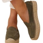 Talbots  Quinn Platform Suede Espadrille Shoes Deep Moss Green 8.5 Photo 1