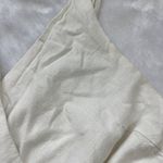 Blush Boutique Ruffle Romper Women's Size Small Rayon Linen Off White Lined FLAW Photo 5