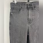 Madewell Washed Gray Stovepipe Raw Hem Cropped Jeans Photo 1