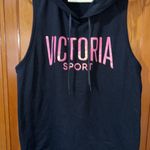 Victoria Sport  Black Sleeveless Hoodie Photo 1