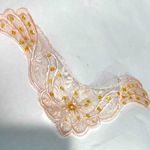 Elegant Lace Appliqué with Sequin & Floral Design Pink Photo 2