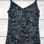 OP Black & Gray Y2K Patterned Tank Top Size Large Boho Dark Fairy Grunge Skater Photo 0