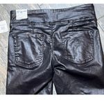 Free People NWT  Double Dutch Slit Skinny Pants Faux Leather Coated Black Size S Photo 10