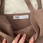 ZARA v-neck bralette ribbed fitted crop top Photo 1