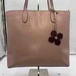 Kate Spade  New York Blush Pink Leather Tote Bag With Glitter Flower Charm Photo 1