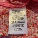 Loft  Cotton Shimmer Puff Sleeve Square Neck Top Blouse Pink White Gold Sz SMALL Photo 5