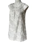 Renee C by So Cool Pullover Mod Tunic Mini Dress Ivory Metallic Photo 7