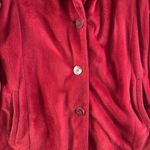 Formula X Small S Pea Coat Vintage Velour Fleece Lined 3 Button Jacket Pockets Red Photo 2
