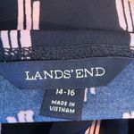 Lands' End  Sleeveless Wrap Maxi Dress Navy Pink Geometric Print Size 14 16 Photo 4