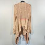 Free People  Beige Pink All Washed Out Asymmetrical Chunky Boho Cardigan Size XS Photo 10