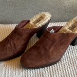 UGG  Australia 9 Sherpa Mule Clog chocolate brown Suede Block Heel 5563  Photo 0