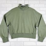 Abercrombie & Fitch  Soft Max Essentials Essential Sunday Half-Zip Sage Sz Small Photo 1