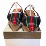 Matiko Lori Slingback Pointed Toe Shoes Green Tartan Plaid NWB Size 37 Photo 1