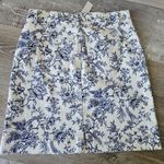 Talbots Skirt Womens Size 4P Bird Toile Print Denim A-Line Stretch Floral Skirt Photo 12