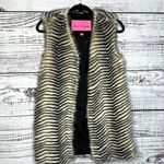 Betsey Johnson  Faux Fur Vest Black & White Fuzzy Outerwear XS Photo 3