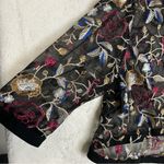 Catherines Black Label Sheer Top Embroidered Floral Print Cropped Open Cardigan Size 0X Photo 7