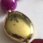 Deep Red Purple Chunky Beaded Boho Retro Statement Necklace Photo 5