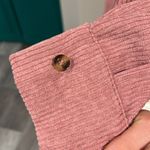 Mauve corduroy oversized tortoise button up top Photo 3