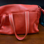 Boden Red Leather Satchel Top‎ Handle Shoulder Bag Tassel Accent Designer Style Photo 0