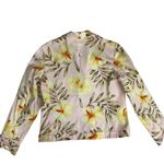 Jamaica Bay Jacket Size Large Pink Tropical Aloha Print Stretch Cotton Casual Photo 4