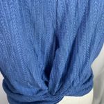 O'Neill  Hilda Blue Puff Sleeve Textured Wrap Front Crop Top Size‎ Large New Photo 4