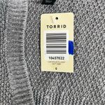 Torrid Grey Sweater Top Mixed Knit Texture Peplum Round Neck Size 0 Large NEW Photo 9