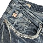 Big star Y2K Denim Size 30 Casey Crop Jeans Wide Leg Capris Western Flap Pockets Photo 4