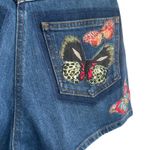 Valentino Jamaica Butterfly Denim Shorts Blue Medium Wash Size‎ 24 NWT Photo 4