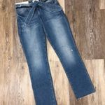 frame denim Frame Le High Straight Tie Waist Raw Hem Jeans Size 25 NWOT Photo 4