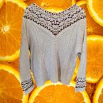 Moon River ‎ Knit V Neck Sweater with Collar Design Size Medium Photo 6