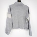 Victoria Secret PINK Grey/Gray Half Zip Cropped Fleece Sweatshirt Photo 3