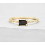 Boutique NEW Women's 18k Gold Plated Baguette Simulated Diamond Black Onyx Ring Size 5.5‎ Photo 9