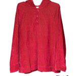 J. Jill Red Corduroy Woman’s Hooded Pullover Blouse Size Medium Photo 0