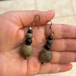 Handmade Boho wood beads dangly earrings Photo 3