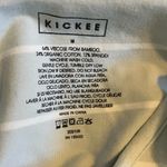 KicKee Print Luxe Bamboo Fresh Air Road Trip Teal Stripe Nursing Tank Top Medium Blue Photo 3