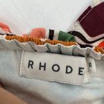 RHODE Ozzie Cotton Printed One Shoulder Dress In Ric Rac Rainbow White Size XL Photo 2