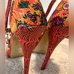 Iron fist LOCO KOKO PLATFORM HEELS Long Gone Orange Print w/ Charm on Strap sz 9 Photo 10