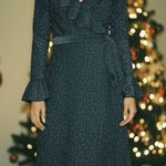 Free People  One More Time Lurex Wrap Dress in Navy Photo 0