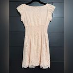 PINKY Boat Neck Lace Short Sleeve Ruched Mini Dress Women’s Sz M NWOT Size M Photo 3