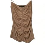 ENZA COSTA RUCHED CAMISOLE TOP SMALL DK NUDE VISCOSE LYCRA STRETCH TANK NWOT Tan Photo 5