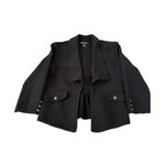 White House | Black Market WHBM Black Shawl Collar Buttoned Cuffs OpenFront Cardigan Jacket XS Photo 2