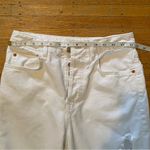 ZARA Jeans Womens Size 4 White High Rise Distressed 25" Inseam Photo 6