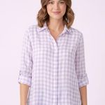 Banana Republic  Women’s Boyfriend Fit Long Sleeve Gingham Button Up Top Photo 0