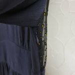 The Korner Womens Dress Size L Navy Beaded 3/4 Sleeve Sheer Back A Photo 3